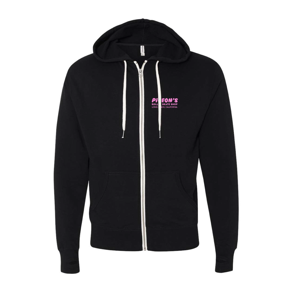 Long Beach Shop Zip Up Hoodie - Pigeon's Roller Skate Shop