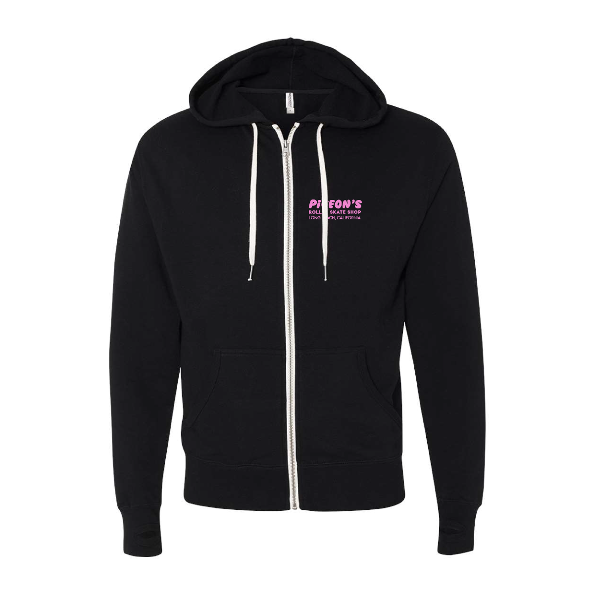 Long Beach Shop Zip Up Hoodie - Pigeon's Roller Skate Shop