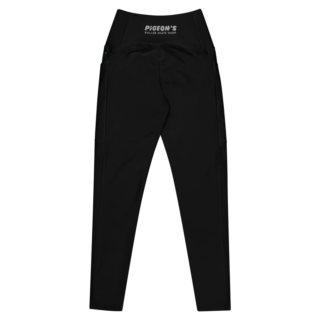 Pigeon's Skate Leggings with Pockets - BLACK - Pigeon's Roller Skate Shop