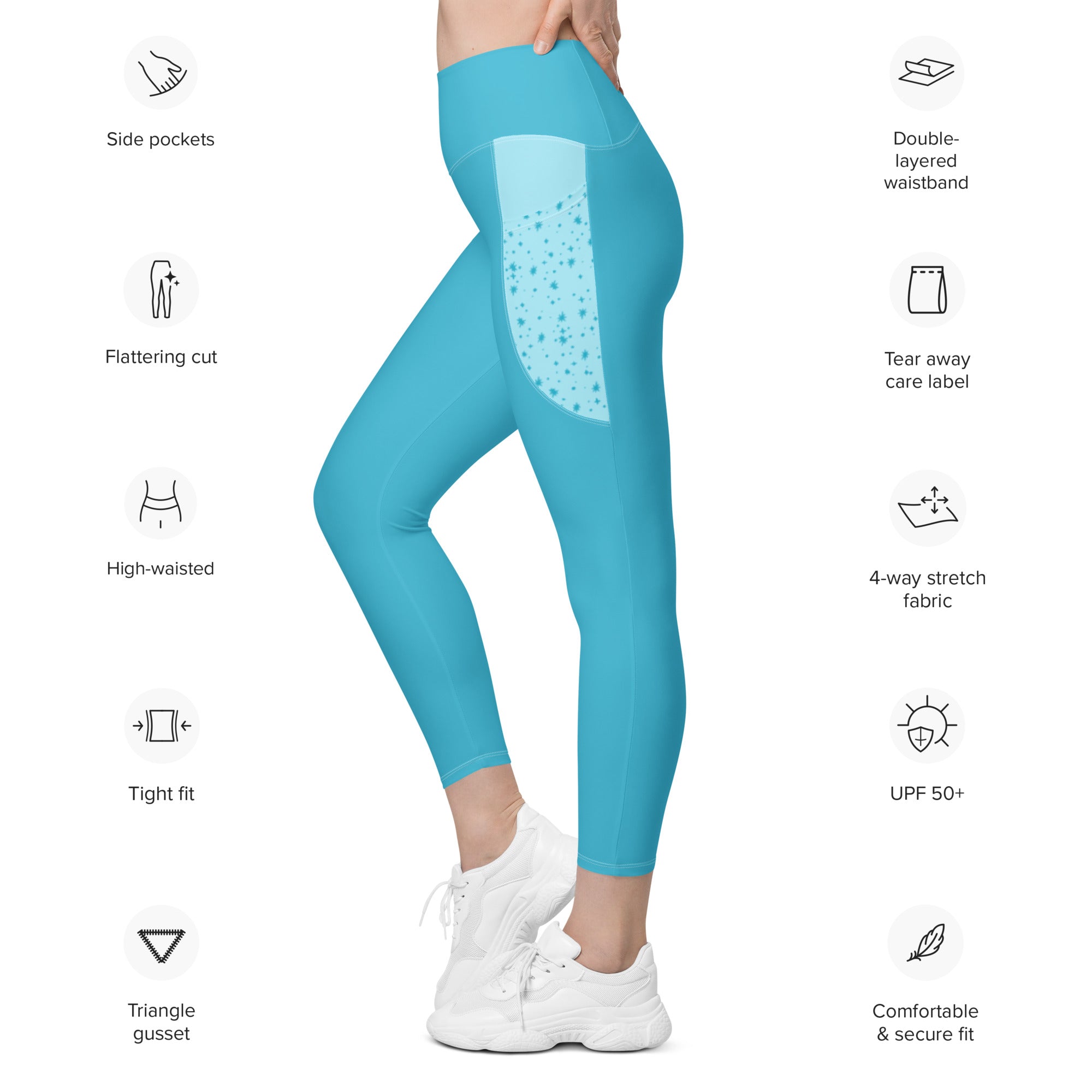 Pigeon's Skate Leggings with Pockets - LIGHT BLUE - Pigeon's Roller Skate Shop