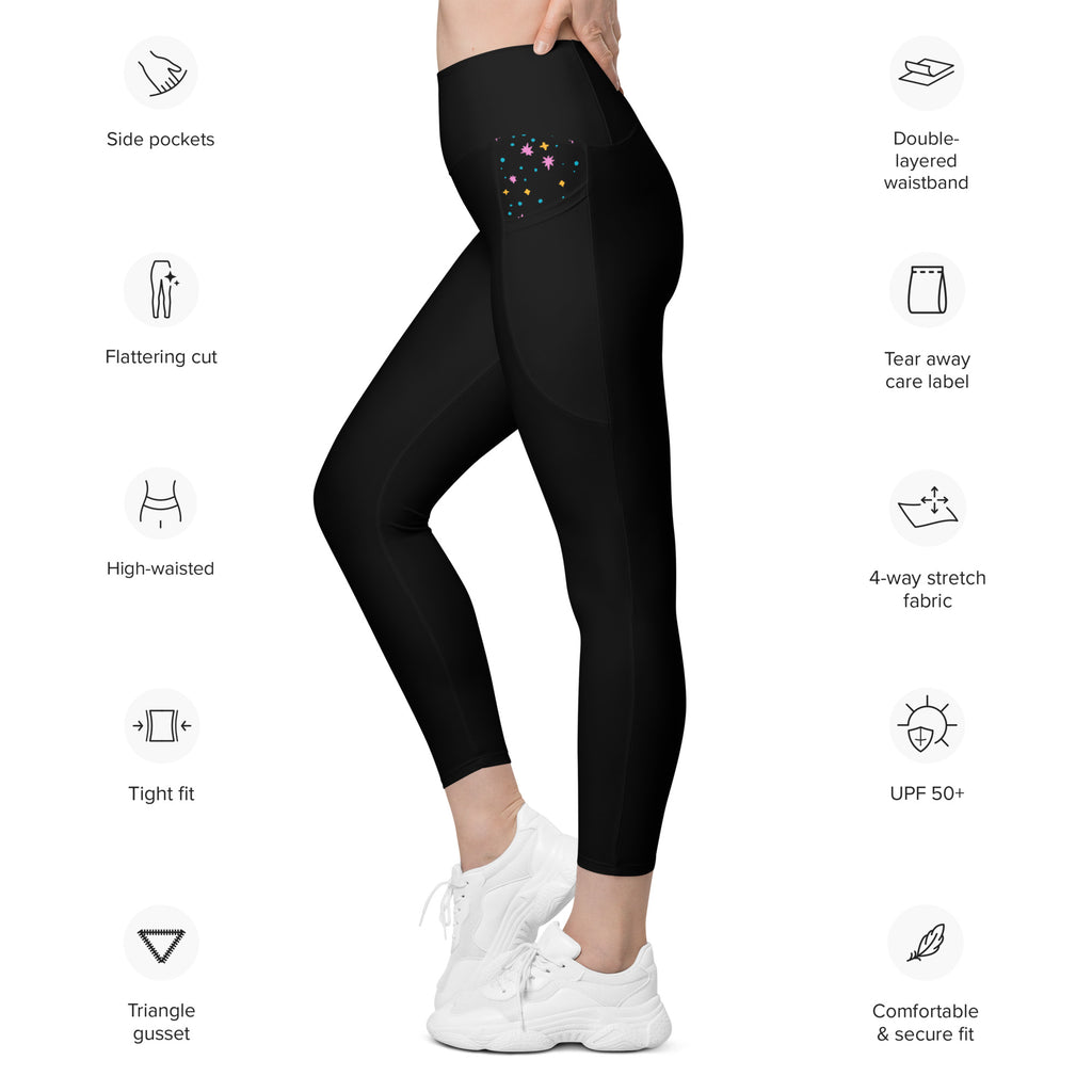 Pigeon's Skate Leggings with Pockets - BLACK - Pigeon's Roller Skate Shop