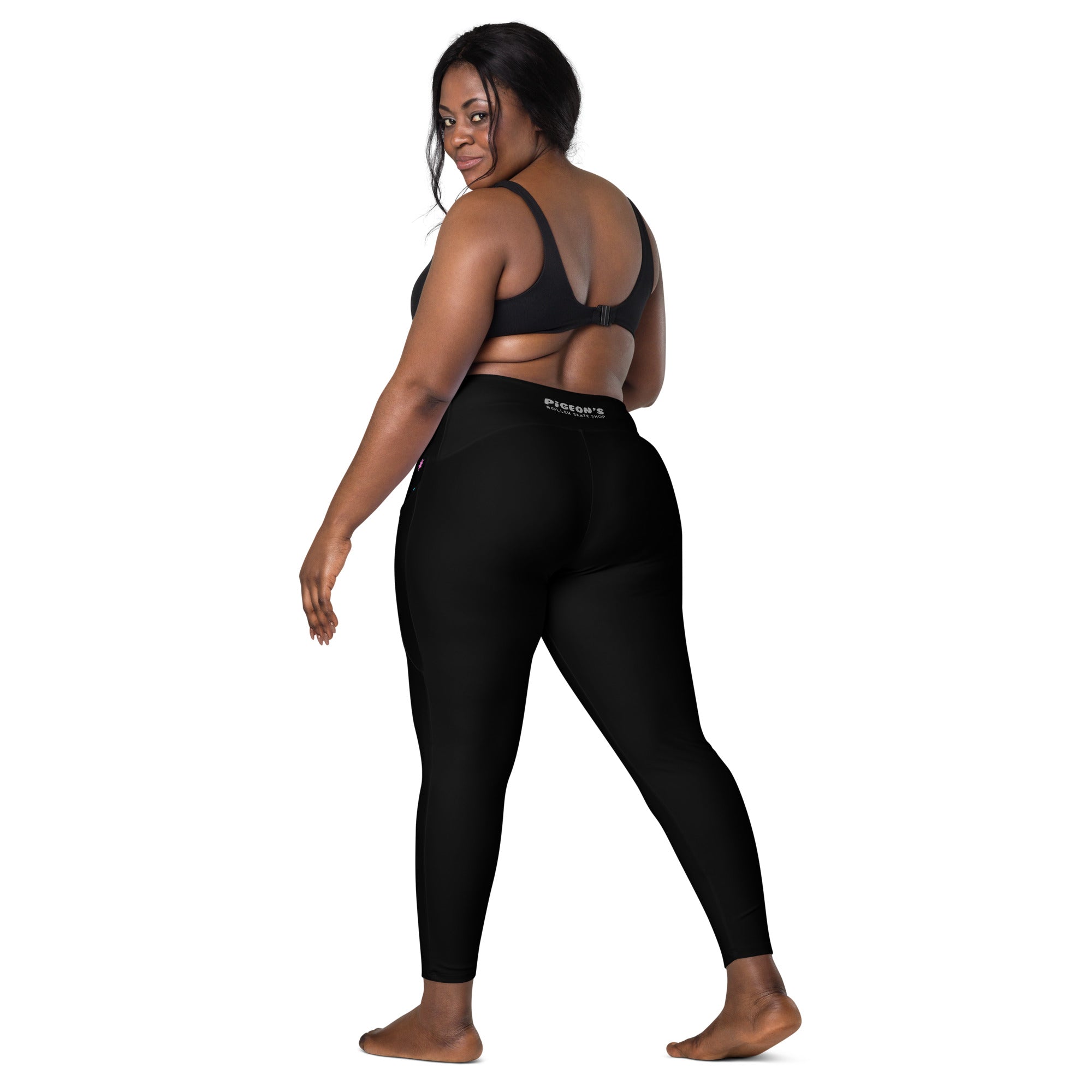 Pigeon's Skate Leggings with Pockets - BLACK - Pigeon's Roller Skate Shop