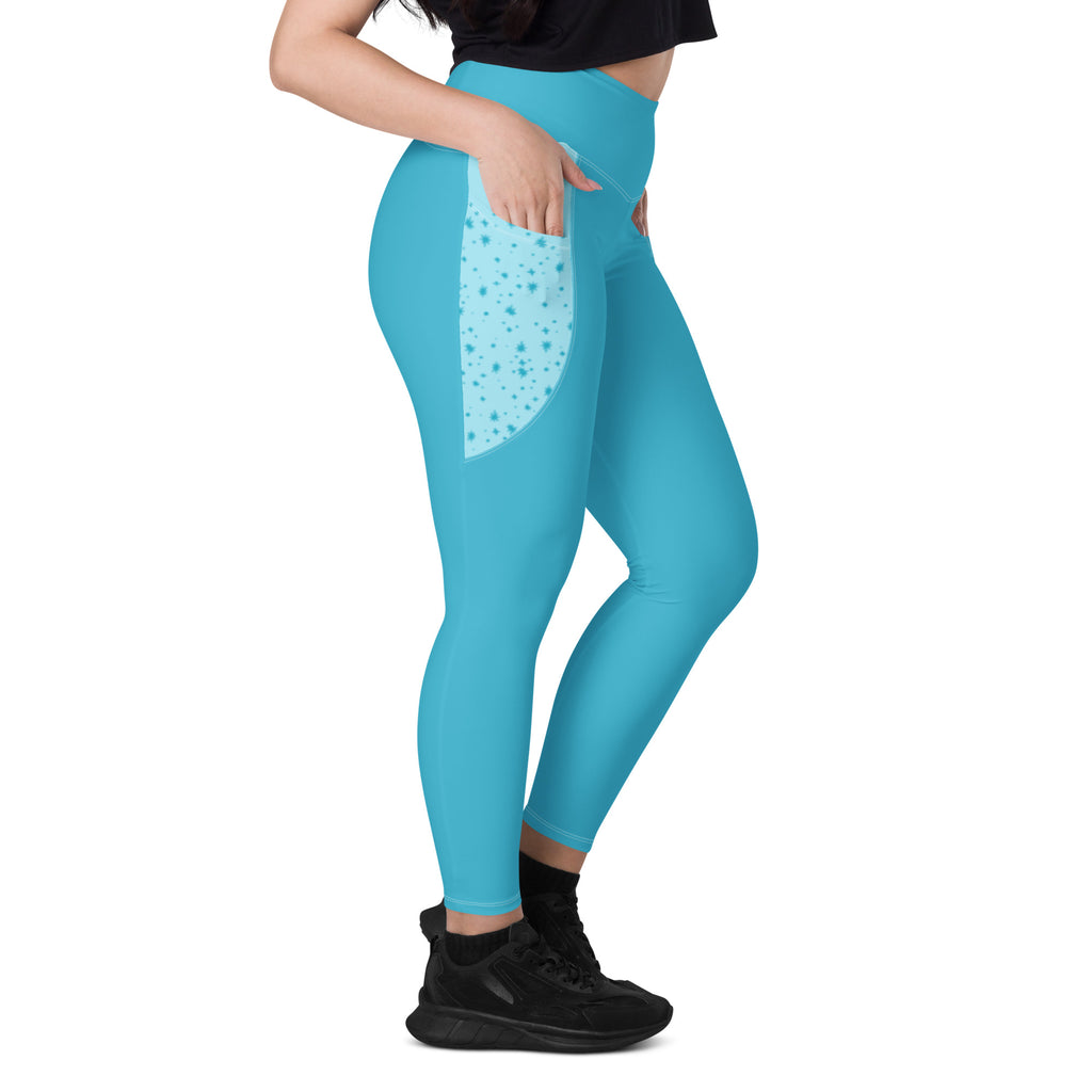 Pigeon's Skate Leggings with Pockets - LIGHT BLUE - Pigeon's Roller Skate Shop