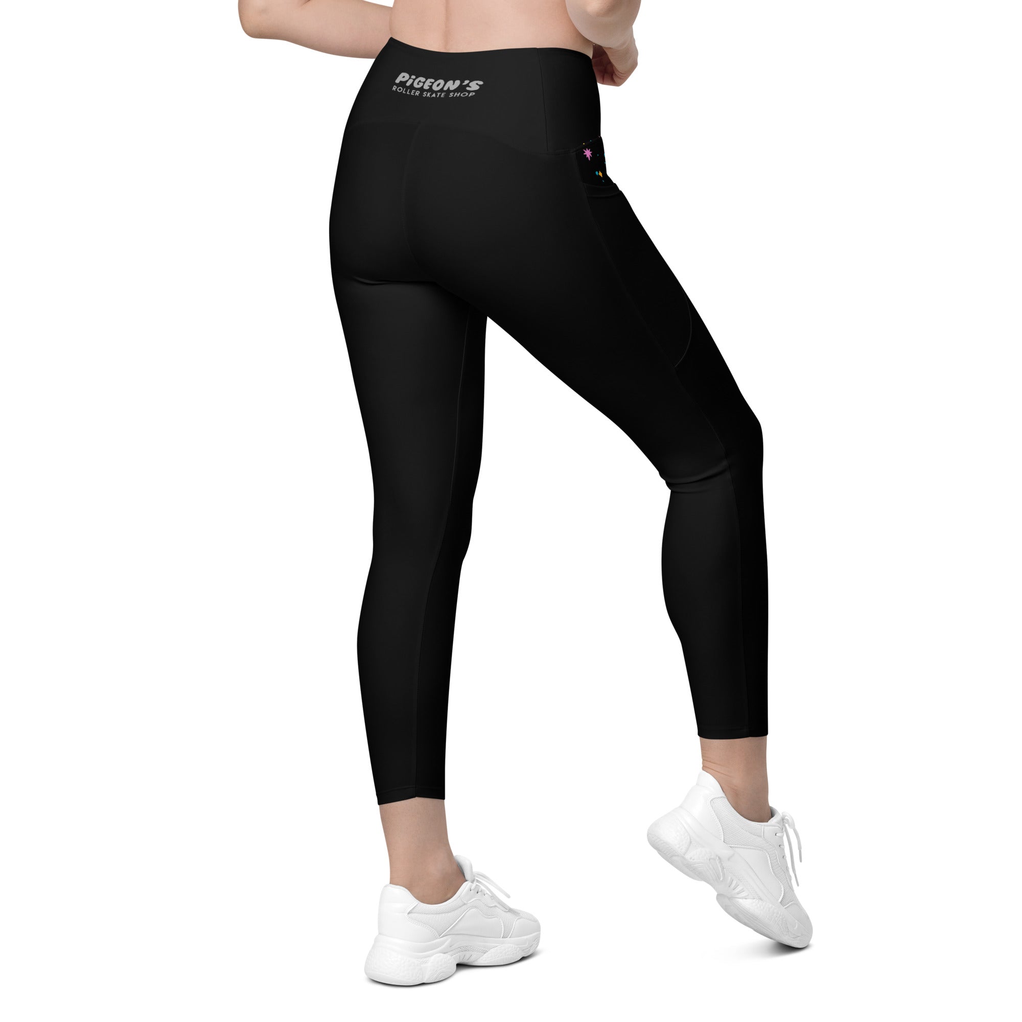 Pigeon's Skate Leggings with Pockets - BLACK - Pigeon's Roller Skate Shop