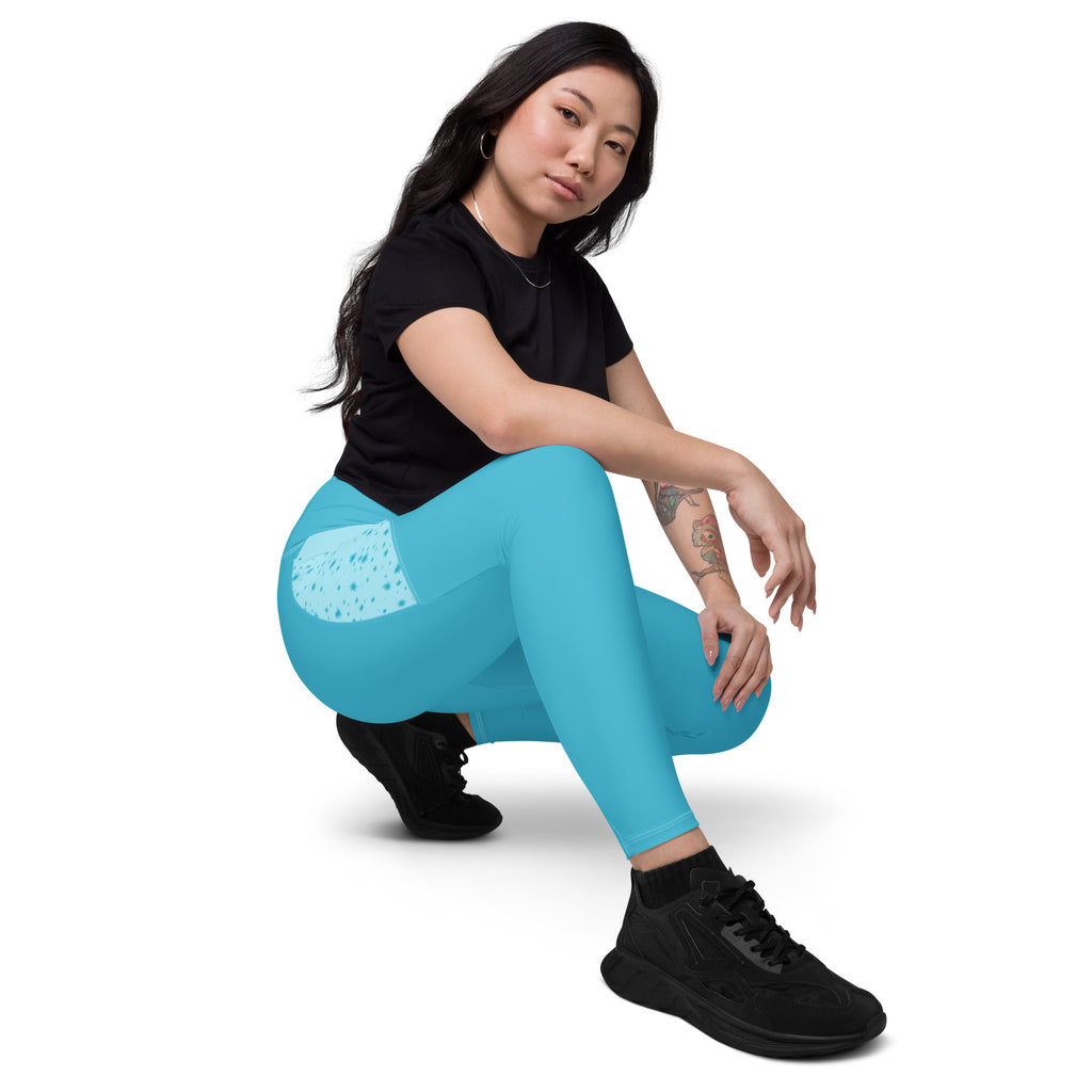 Pigeon's Skate Leggings with Pockets - LIGHT BLUE - Pigeon's Roller Skate Shop