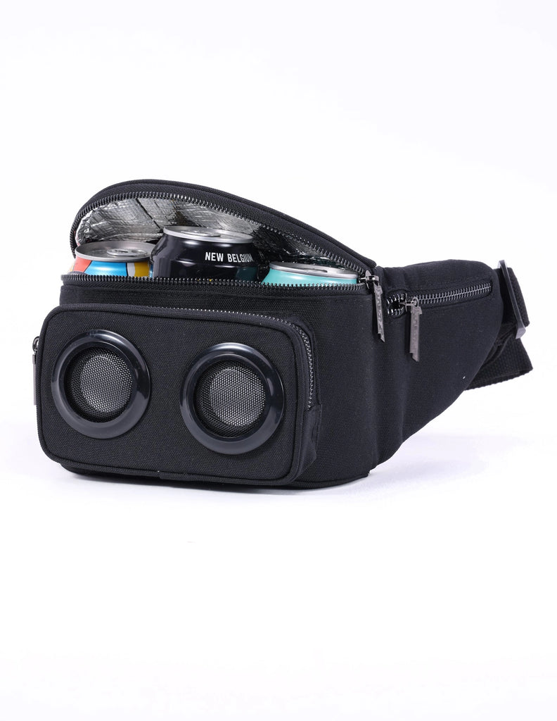 Beach Cooler Black | Crossbody Bluetooth Speaker Fanny Pack