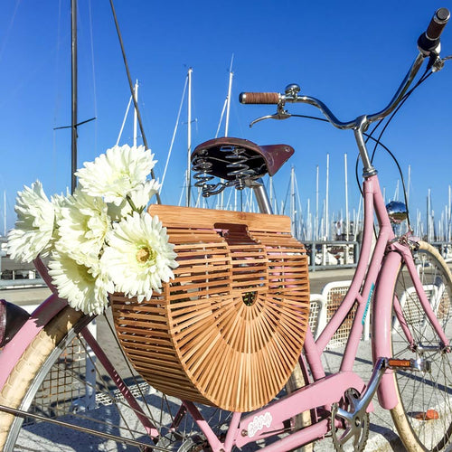 BIKE PRETTY®️ Half Circle Bamboo Bike Bag - Pigeon's Roller Skate Shop