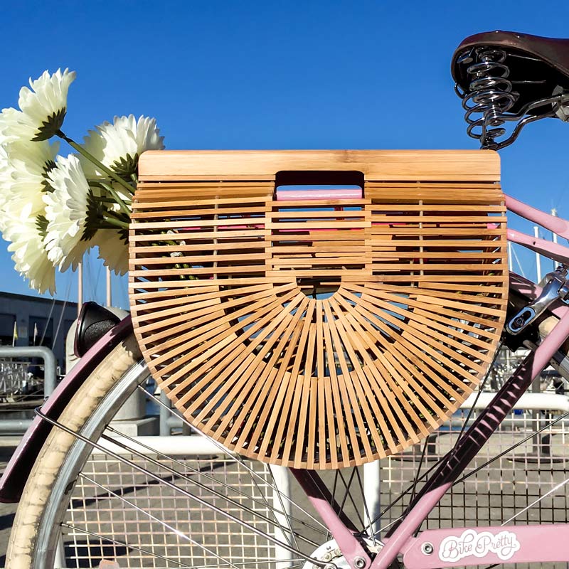 BIKE PRETTY®️ Half Circle Bamboo Bike Bag - Pigeon's Roller Skate Shop