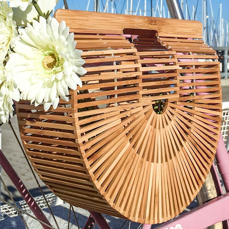 BIKE PRETTY®️ Half Circle Bamboo Bike Bag - Pigeon's Roller Skate Shop