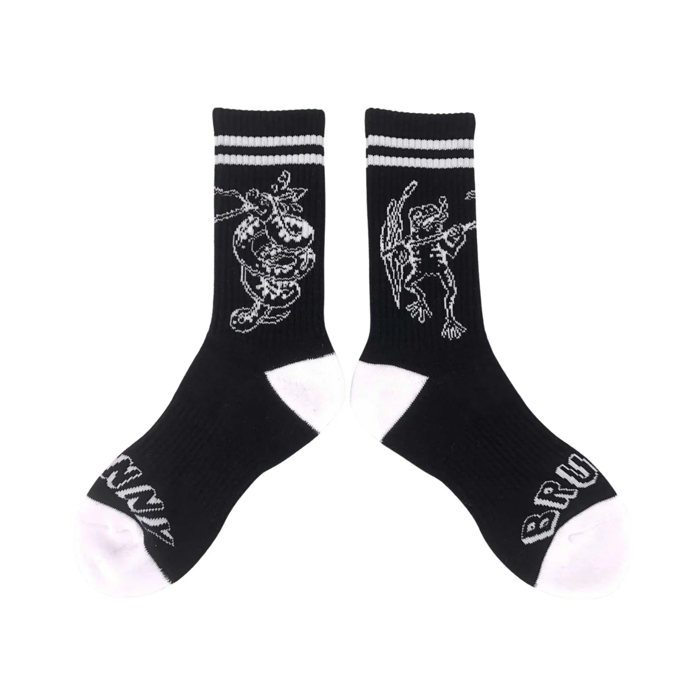 BRUNNY Gero Gero Padded Skate Socks - BLACK - Pigeon's Roller Skate Shop