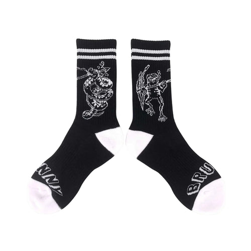BRUNNY Gero Gero Padded Skate Socks - BLACK - Pigeon's Roller Skate Shop