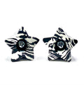 ★ Twinkle Toes Bolt-On Star Stops - BLACK WHITE SWIRL - Pigeon's Roller Skate Shop