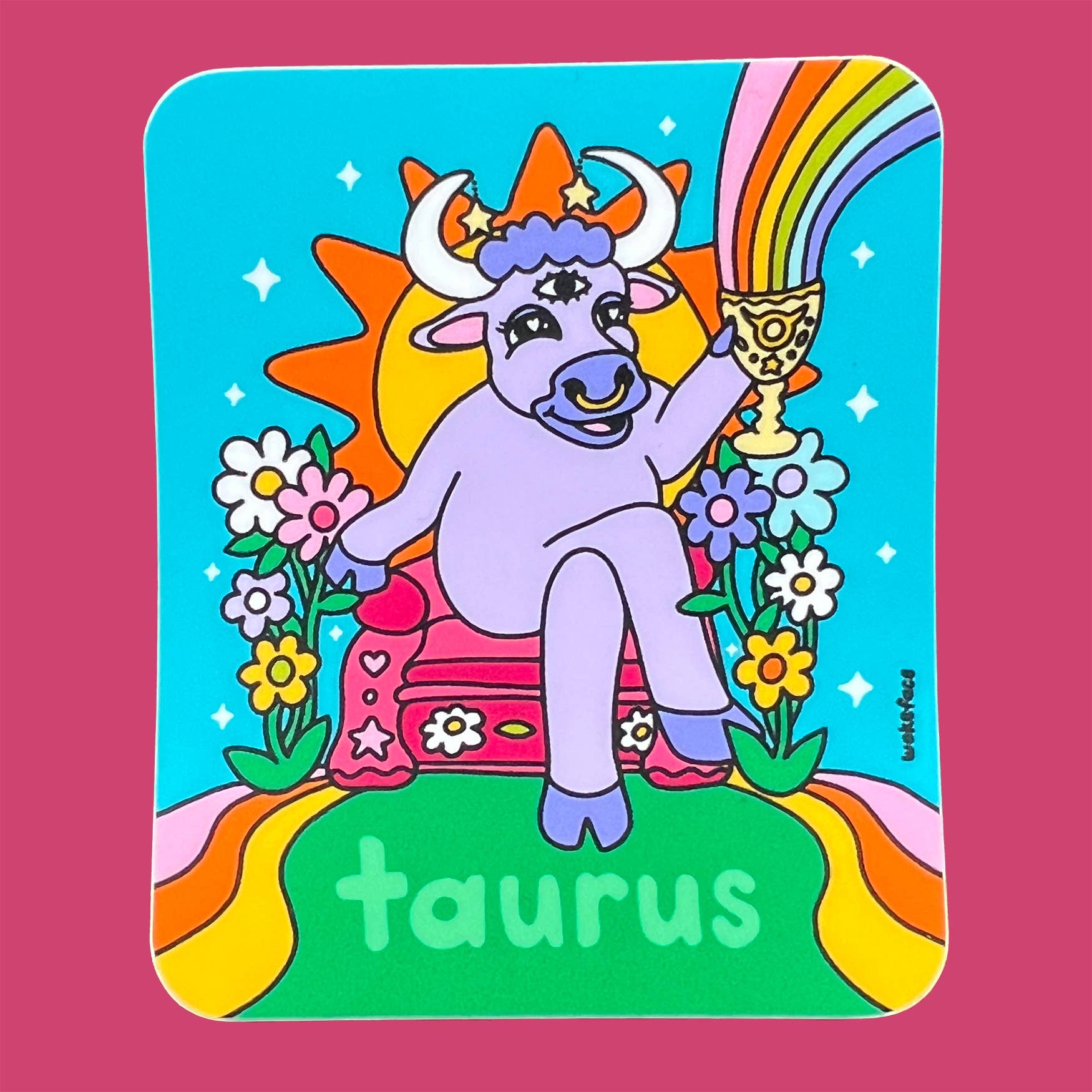 Sticker - Zodiac: Taurus - Pigeon's Roller Skate Shop