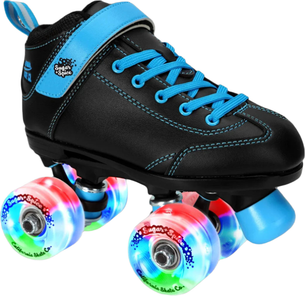 Sugar & Spice Kid's Light Up Roller Skates - BLACK - Pigeon's Roller Skate Shop