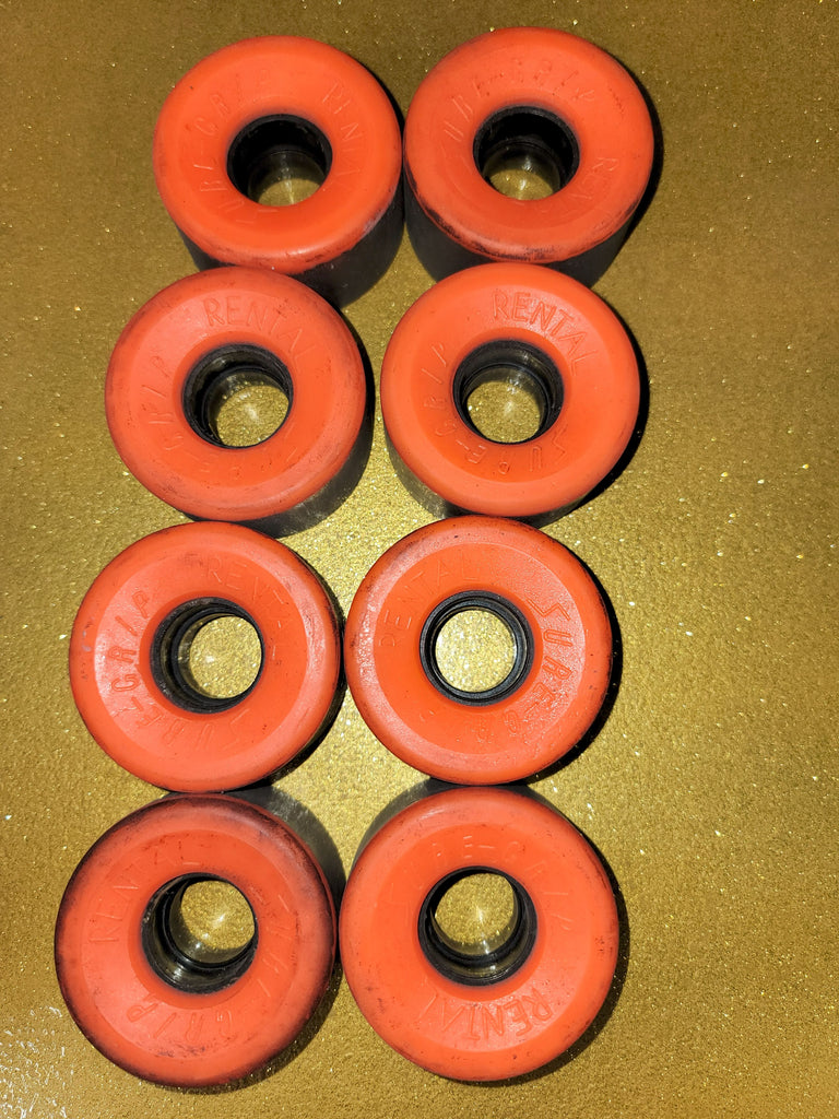 ORANGE RENTAL WHEELS (SET OF 8) - Pigeon's Roller Skate Shop