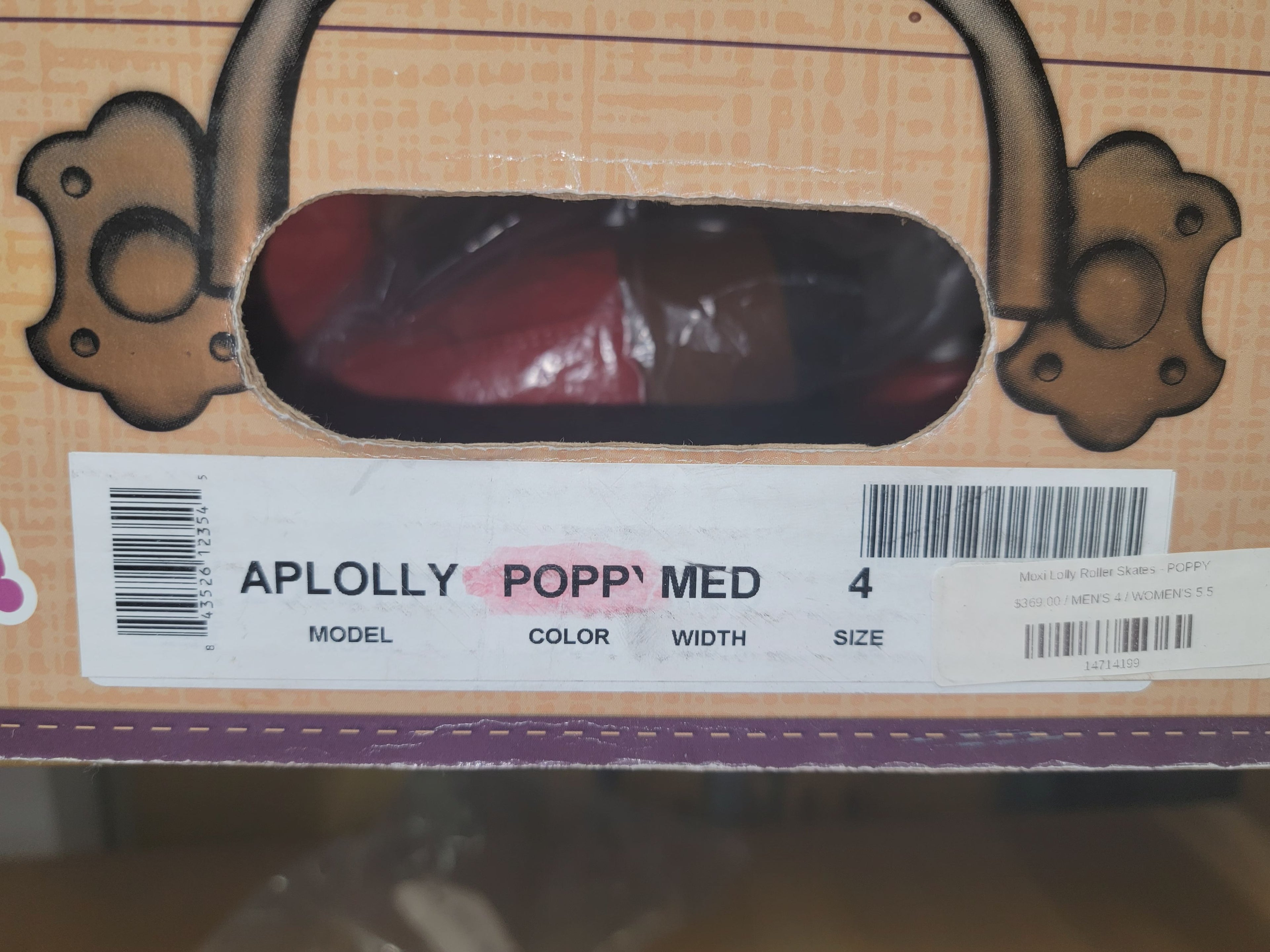 SIZE 4 RED LOLLY SKATES - Pigeon's Roller Skate Shop
