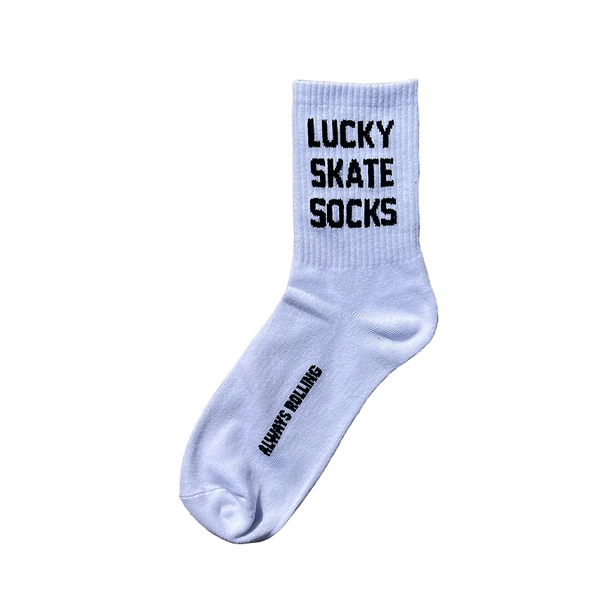 Hardly Skating Socks - WHITE - Pigeon's Roller Skate Shop