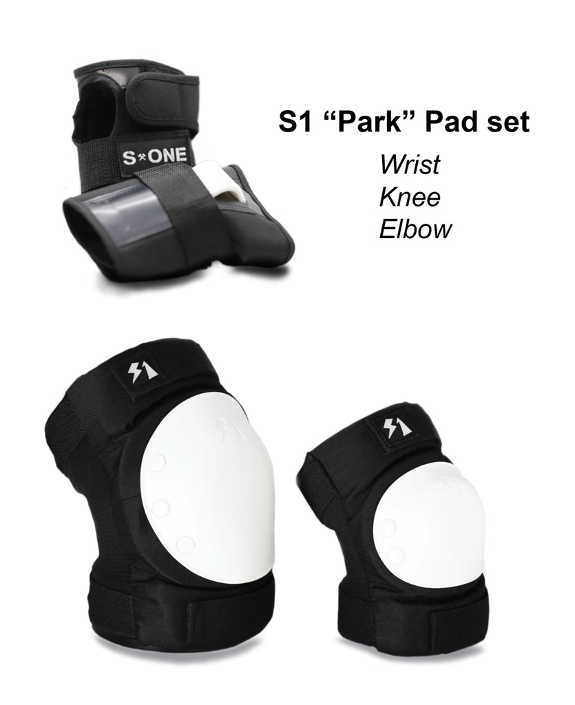 S-One Pad Set - BLACK W/ WHITE CAPS