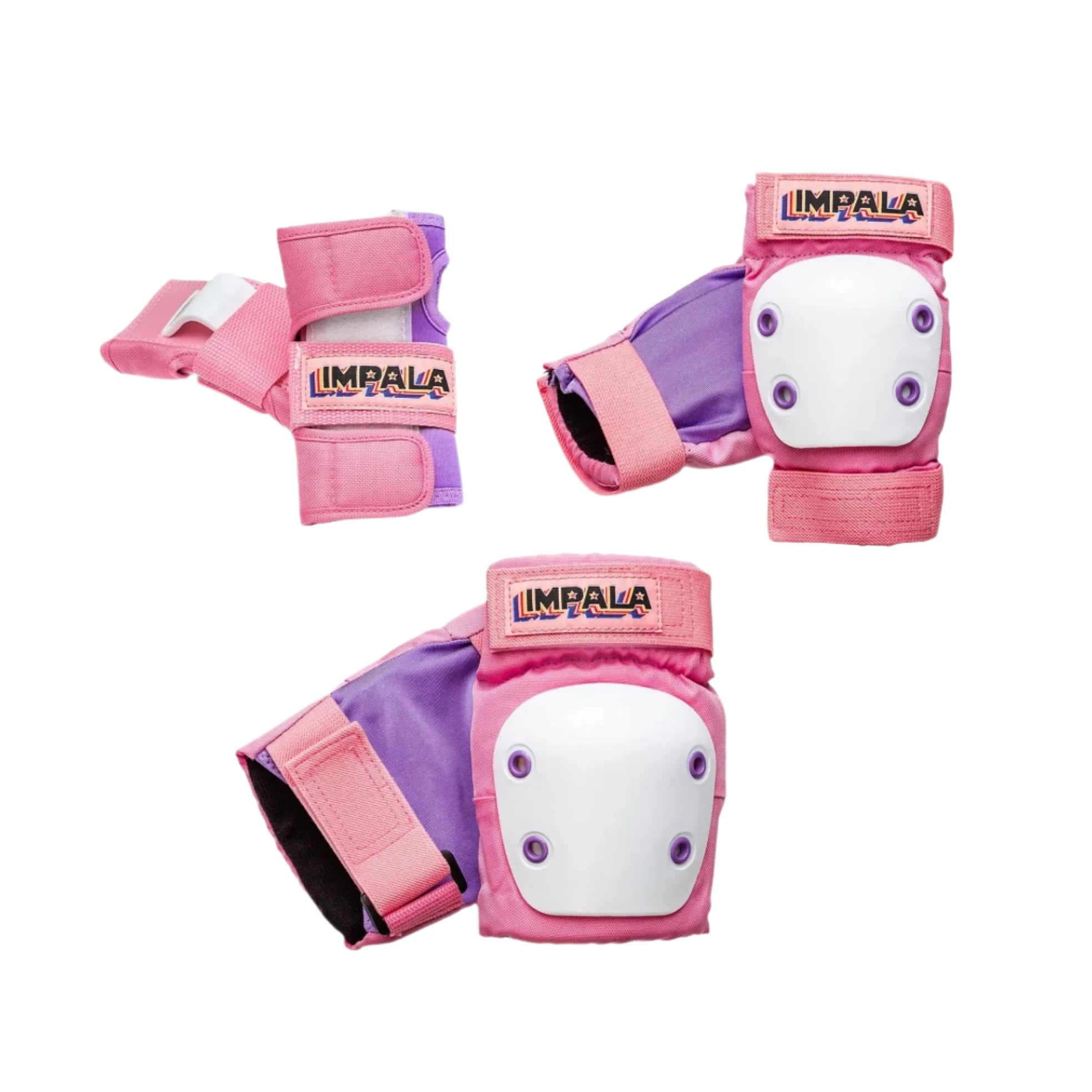 Impala Pad Set - PINK/PURPLE - Pigeon's Roller Skate Shop