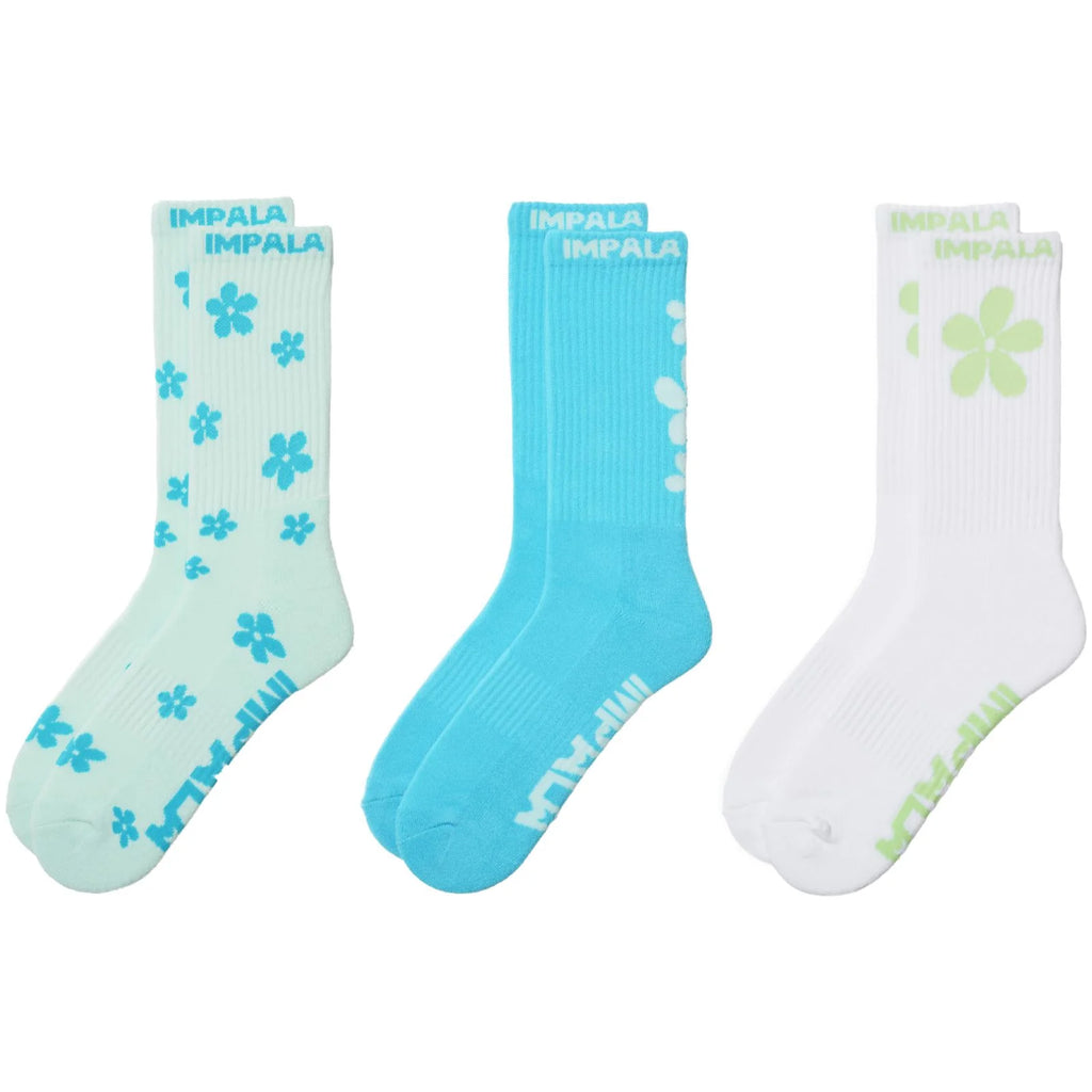 Impala Skate Socks 3pk - Ditsy Blue
