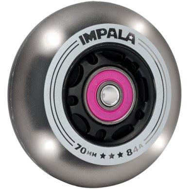 Light Up Inline Wheels with Bearings - Black 4pk - Pigeon's Roller Skate Shop