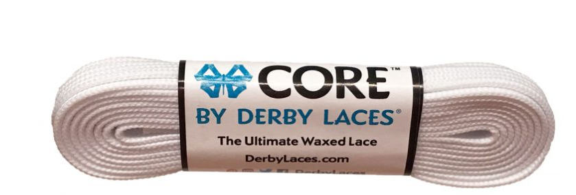 White CORE Derby Laces - Pigeon's Roller Skate Shop