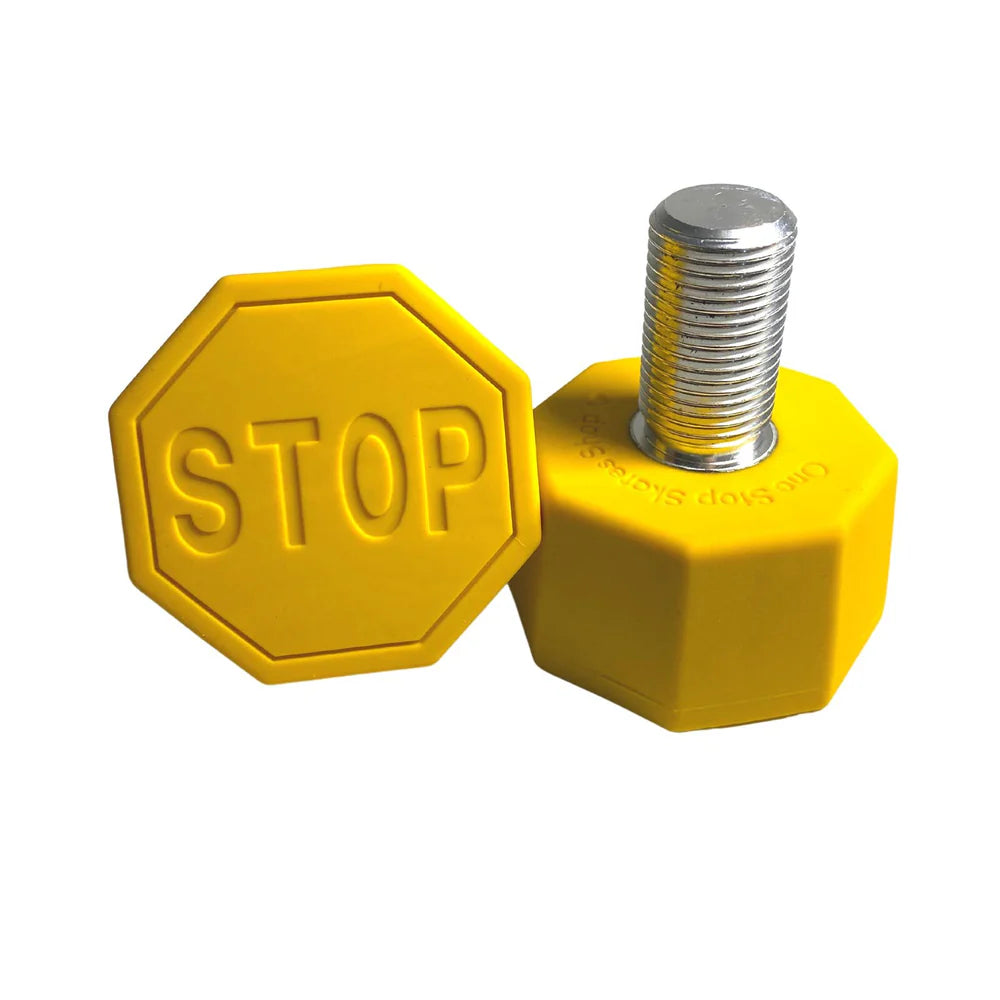 Stop Sign Toe Stops - YELLOW - Pigeon's Roller Skate Shop