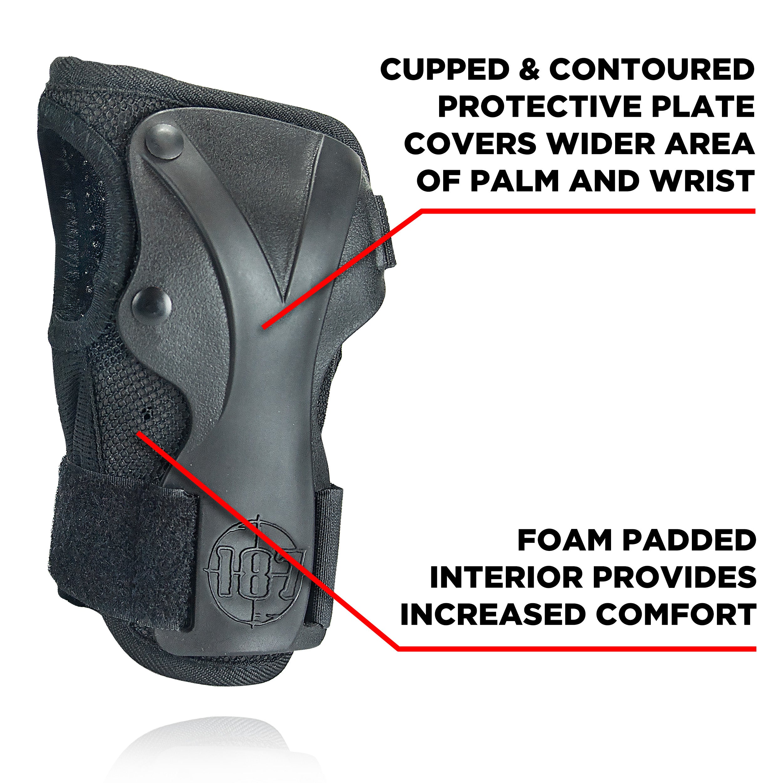 187 Derby Wrist Guard - BLACK - Pigeon's Roller Skate Shop