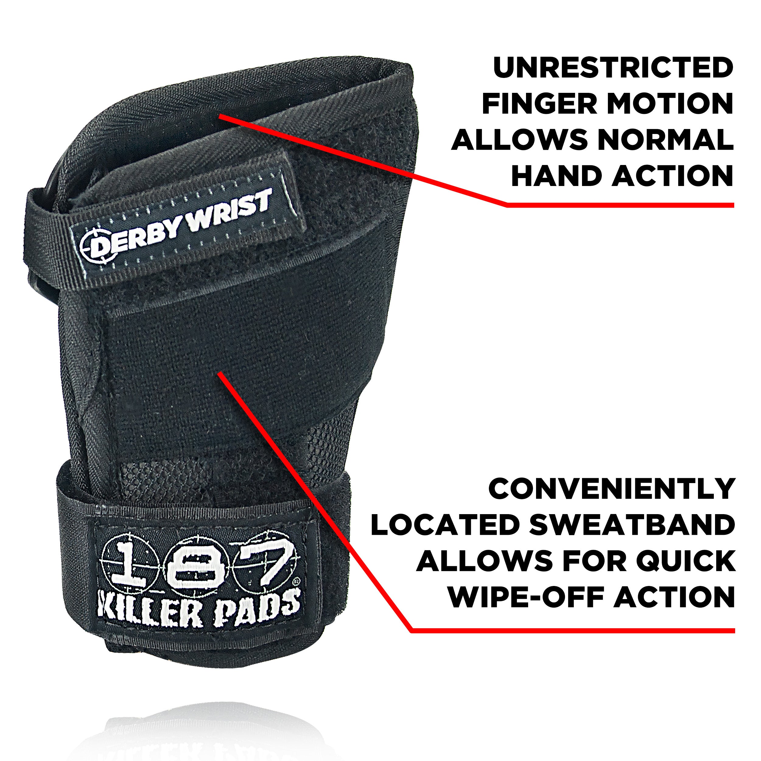 187 Derby Wrist Guard - BLACK - Pigeon's Roller Skate Shop