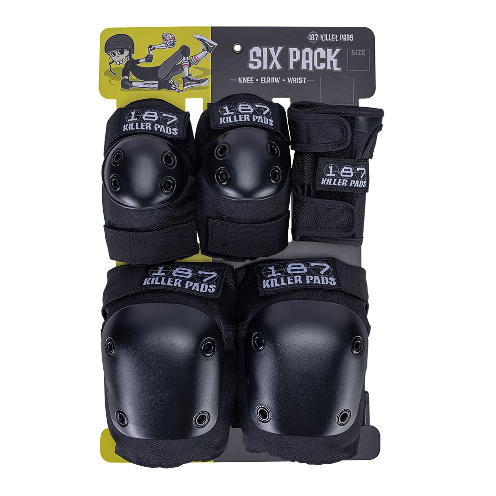 187 6-Pack Pad Set - BLACK | Pigeon's Roller Skate Shop