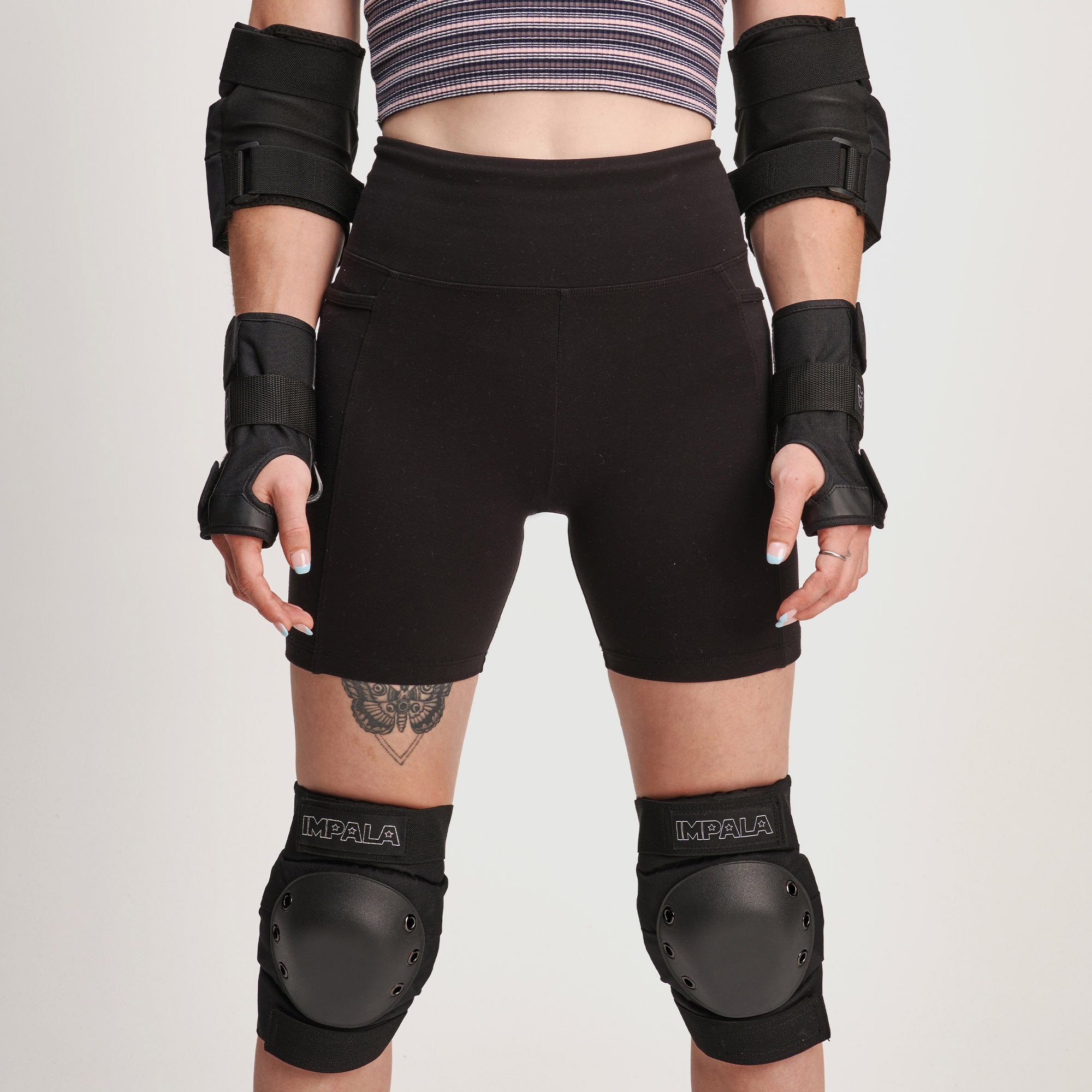 Impala Pad Set - BLACK - Pigeon's Roller Skate Shop