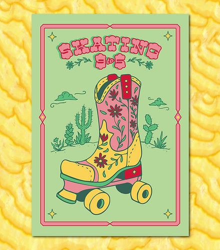 Create and Skate Factory - SKATING 9-5 PRINT - Pigeon's Roller Skate Shop