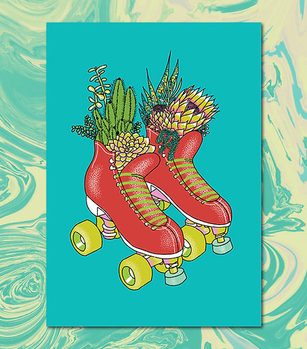 Create and Skate Factory - SKATE SUCCULENT PRINT - Pigeon's Roller Skate Shop