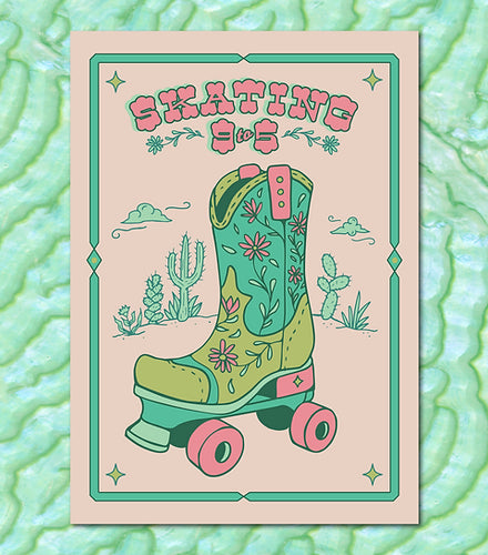 Create and Skate Factory - SKATING 9-5 PRINT - Pigeon's Roller Skate Shop