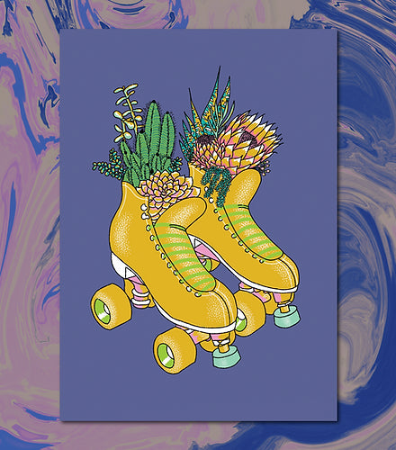 Create and Skate Factory - SKATE SUCCULENT PRINT - Pigeon's Roller Skate Shop
