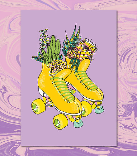 Create and Skate Factory - SKATE SUCCULENT PRINT - Pigeon's Roller Skate Shop