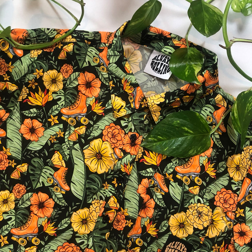 Skate Crop Button Up - AMELIA - Pigeon's Roller Skate Shop