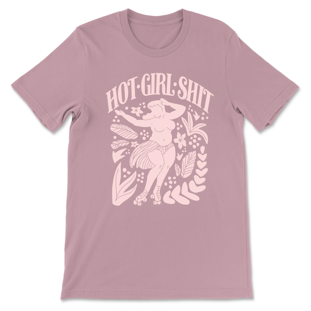 Shop T-Shirt - HOT GIRL MAUVE - Pigeon's Roller Skate Shop