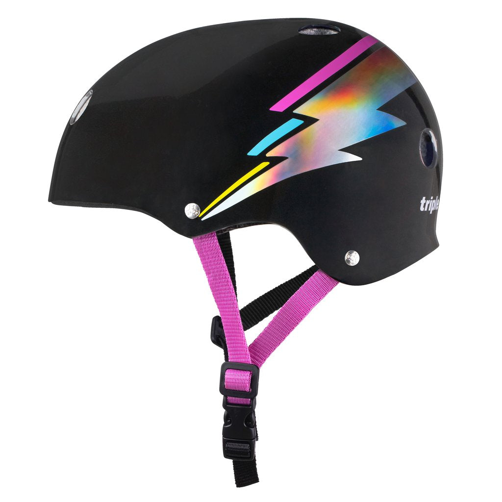 Triple 8 Helmet - BLACK HOLOGRAM - Pigeon's Roller Skate Shop