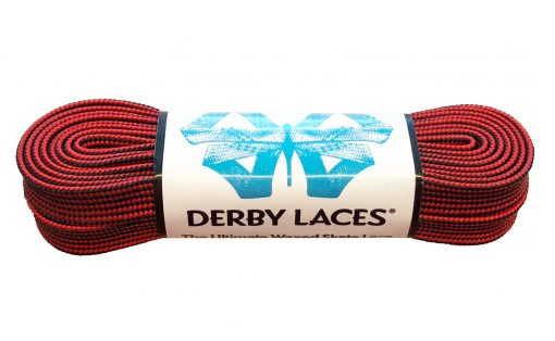 Black and Red Stripe Waxed Derby Laces - Pigeon's Roller Skate Shop