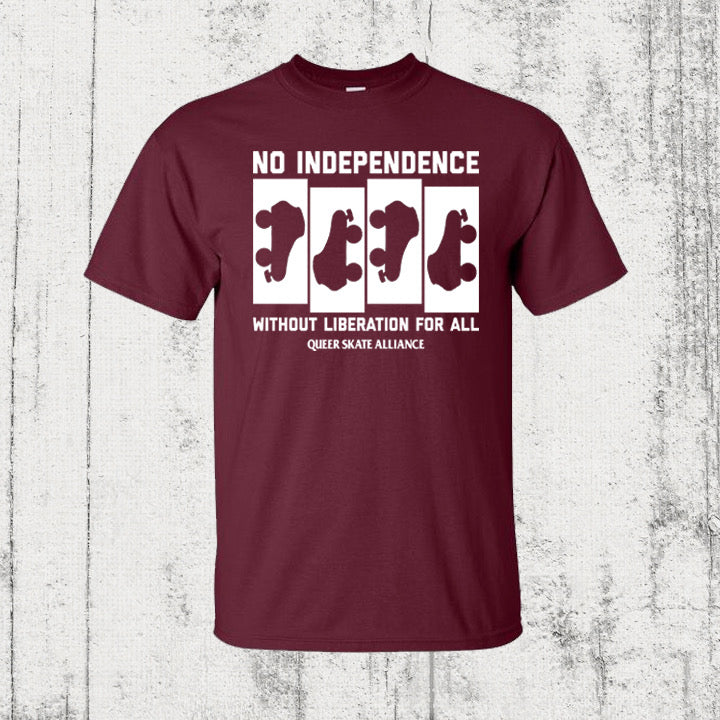 QSA Liberation Shirt - MAROON - Pigeon's Roller Skate Shop