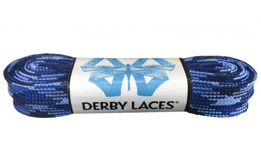 Blue Camouflage Stripe Waxed Derby Laces - Pigeon's Roller Skate Shop