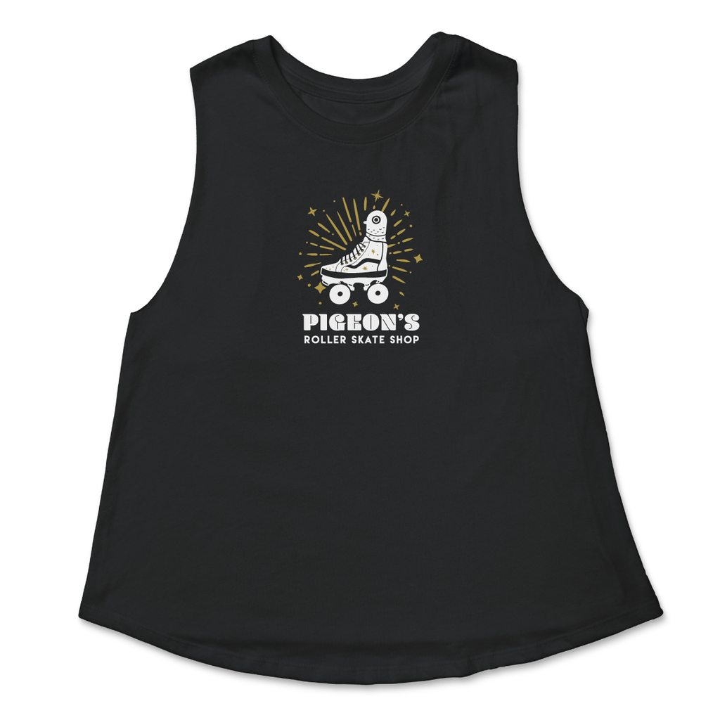 Skate Shop Cropped Tank - Pigeon's Roller Skate Shop