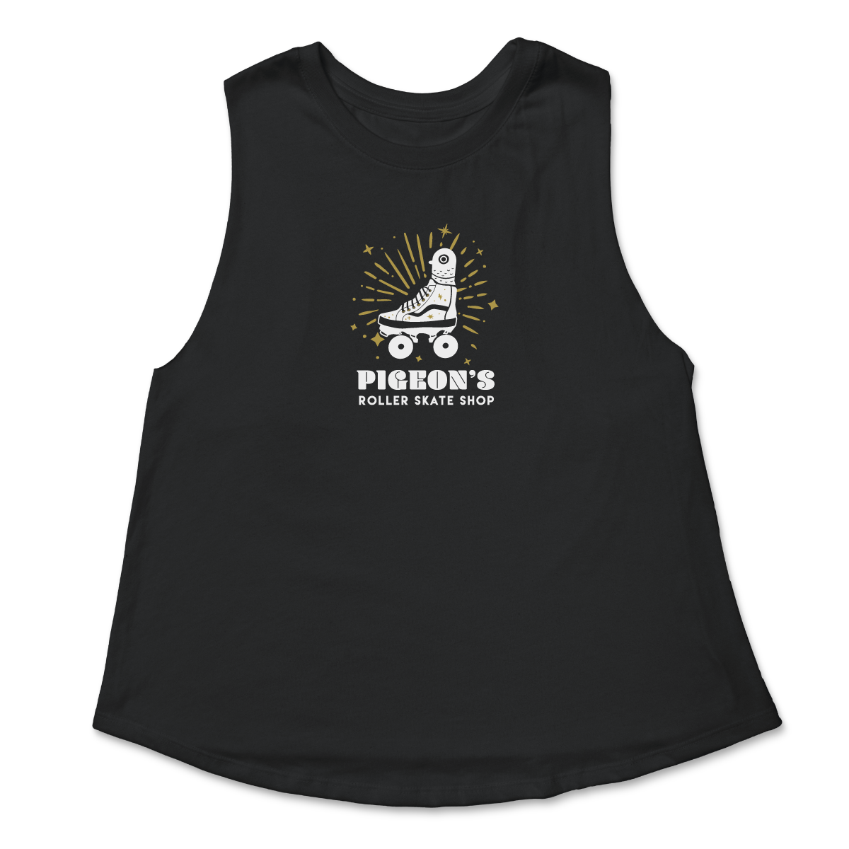 Skate Shop Cropped Tank - Pigeon's Roller Skate Shop