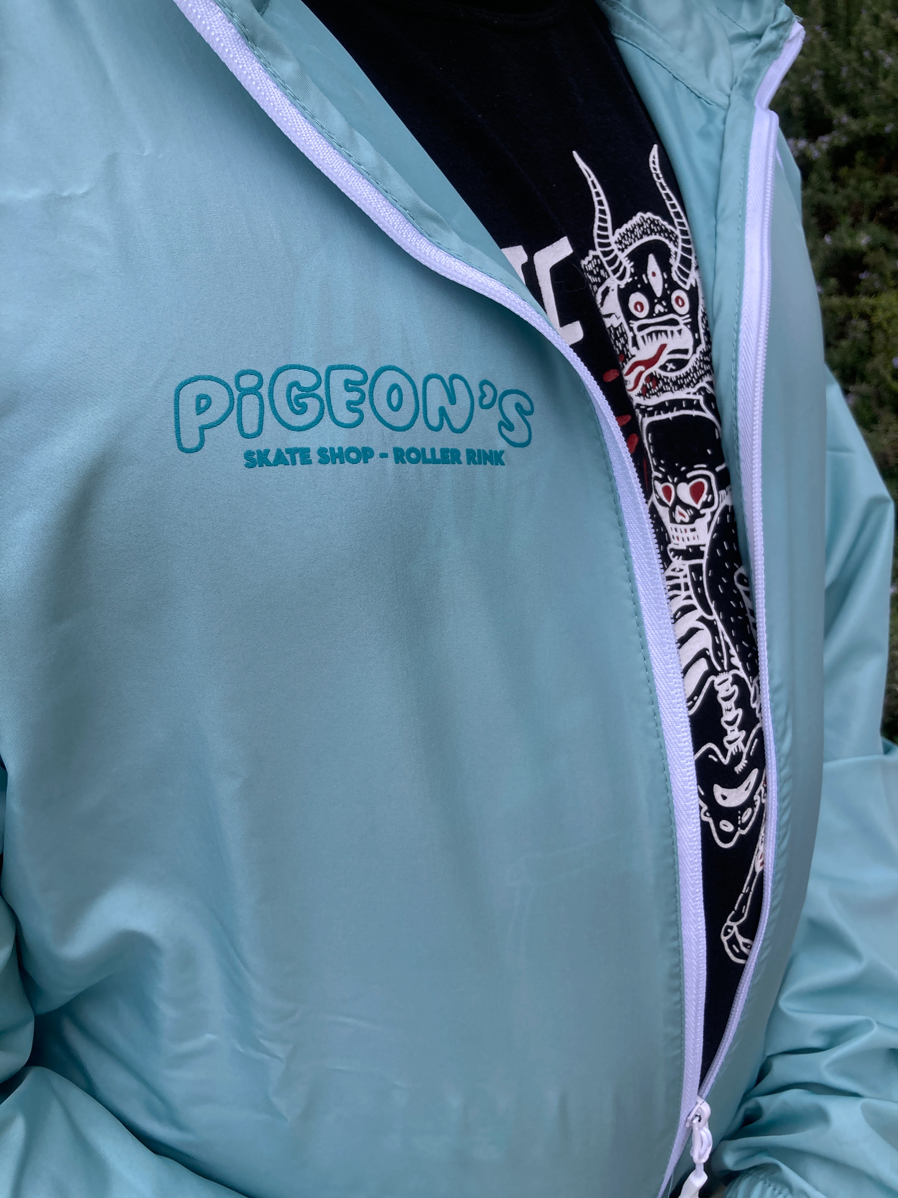 Pigeon's Windbreaker - AQUA - Pigeon's Roller Skate Shop