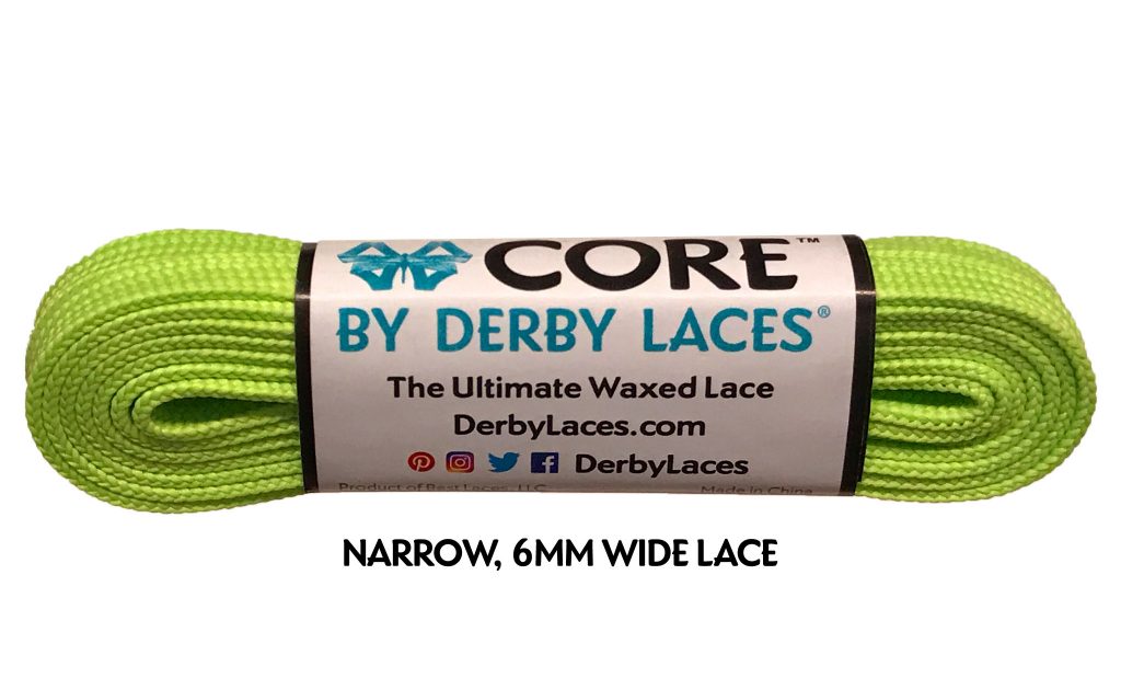 Lime Green CORE Derby Laces - Pigeon's Roller Skate Shop