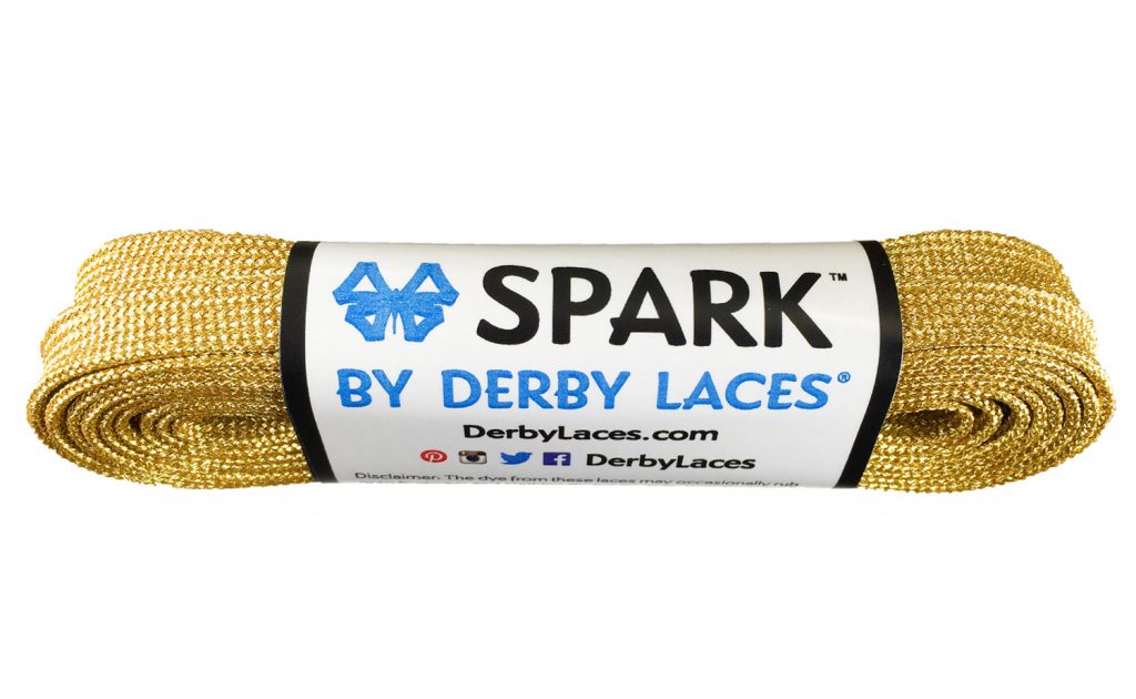 Gold Spark Metallic Sparkle Derby Laces - Pigeon's Roller Skate Shop