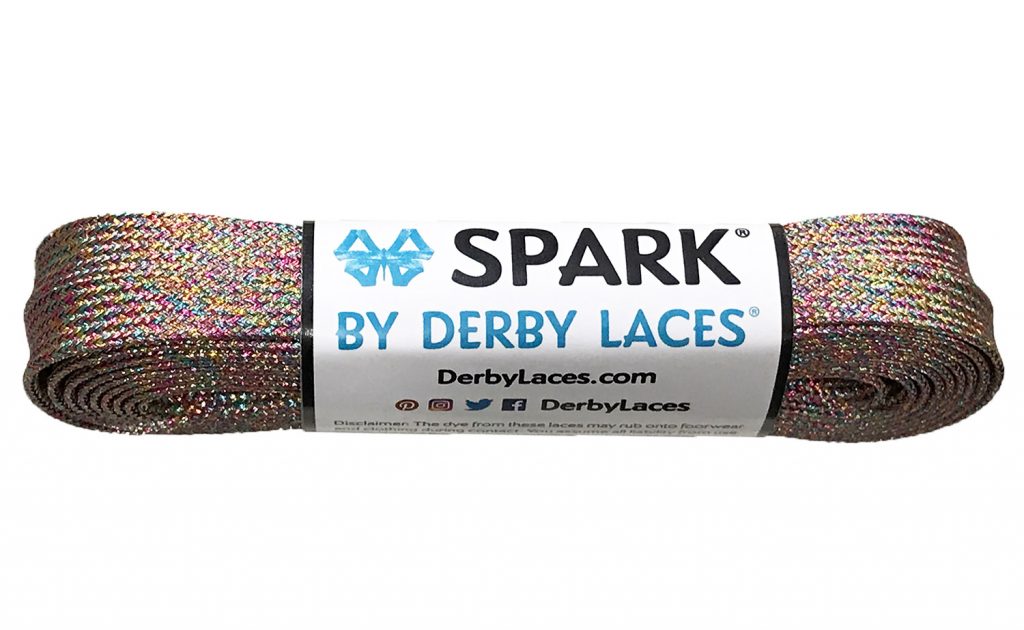 Rainbow Mirage Spark Metallic Sparkle Derby Laces - Pigeon's Roller Skate Shop