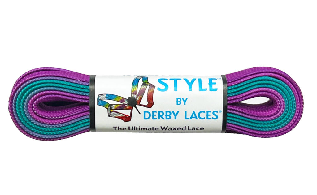 Ombre Derby Laces - PURPLE TEAL 96" - Pigeon's Roller Skate Shop