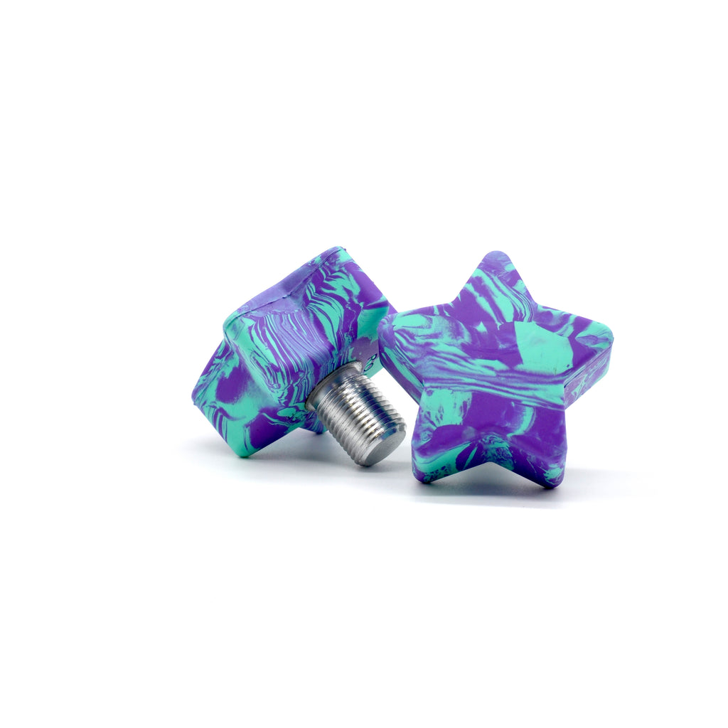 ★ Twinkle Toes Star Stops - PURPLE TEAL SWIRL - Pigeon's Roller Skate Shop